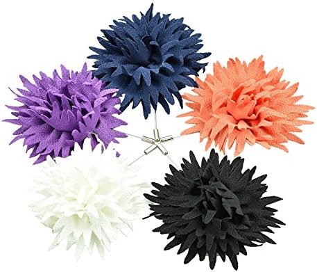 Argositment Wedding Boutonniere for Men Lapel Pin Flower with Packing(Pack of 5 Color)