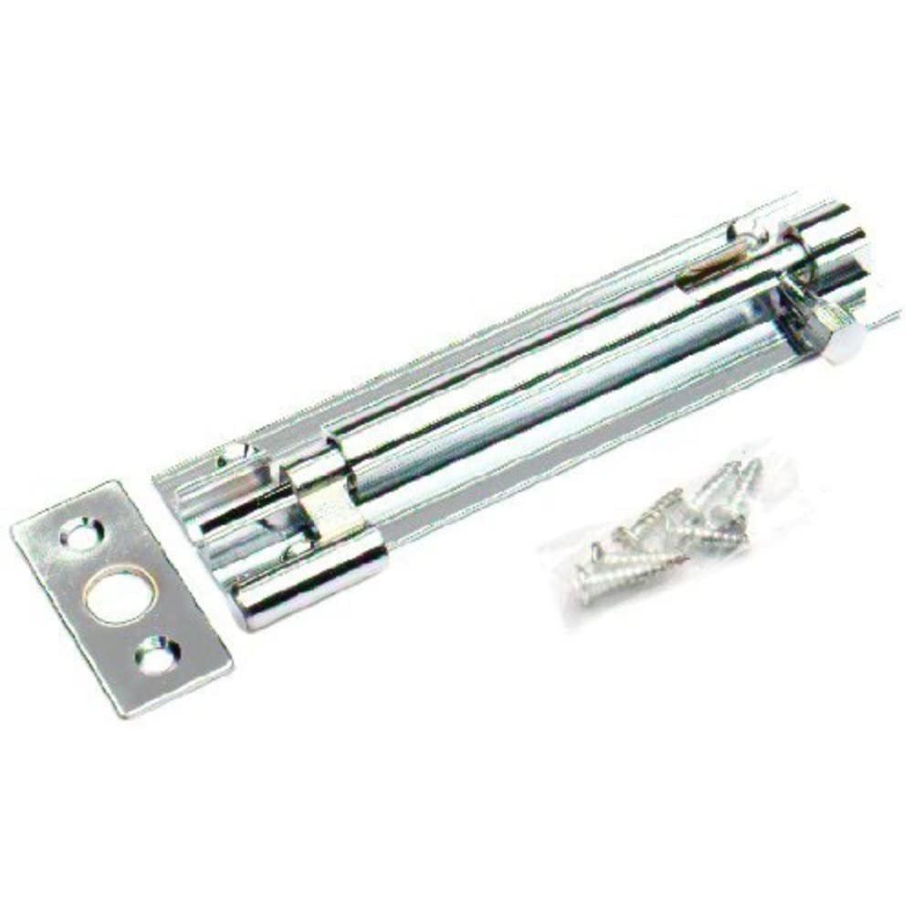 Merriway® BH00770 Cranked Swan Neck Surface Slide Door Bolt, 150 mm (6 inch) - Chrome