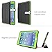 iPad Air 2 Case, 3 In1 PC + TPU + Leather Hybrid [Stand] Shockproof Protective Cover Case with Auto Wake/Sleep for Apple Ipad Air 2 with Screen Protect,Color (Green)