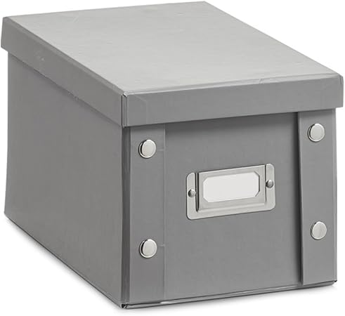 Zeller 17595 Caja de almacenaje de cartón Gris (Grau) 16.5 x 28 x 15 cm: Amazon.es: Hogar
