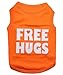 Parisian Pet Dog T-Shirt - Embroidered ' Free Hugs ' Dog Shirt - 100% Cotton, Dog Clothes - Sleeveless Dog Tank Top - Machine Washable Dog Shirts for Small Dogs S