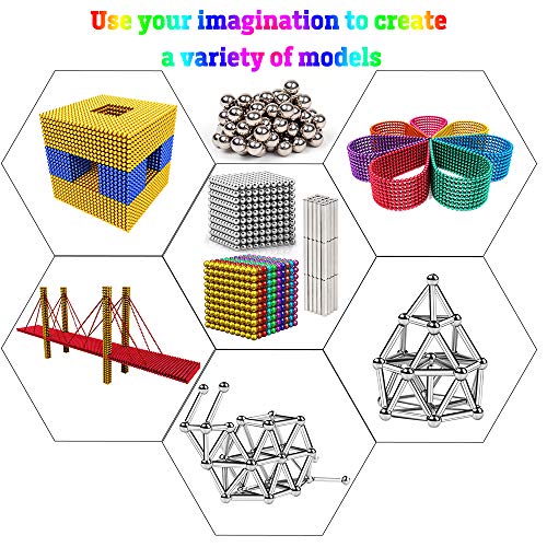 Magnetic Beads Magnetic Building Blocks 483PCS(7 Colors) Magnets Sculpture Building Blocks Toy for Kids for Intelligence Learning Development and Creative Educational Toy Office Toy & Stress Relief - Thumbnail 2