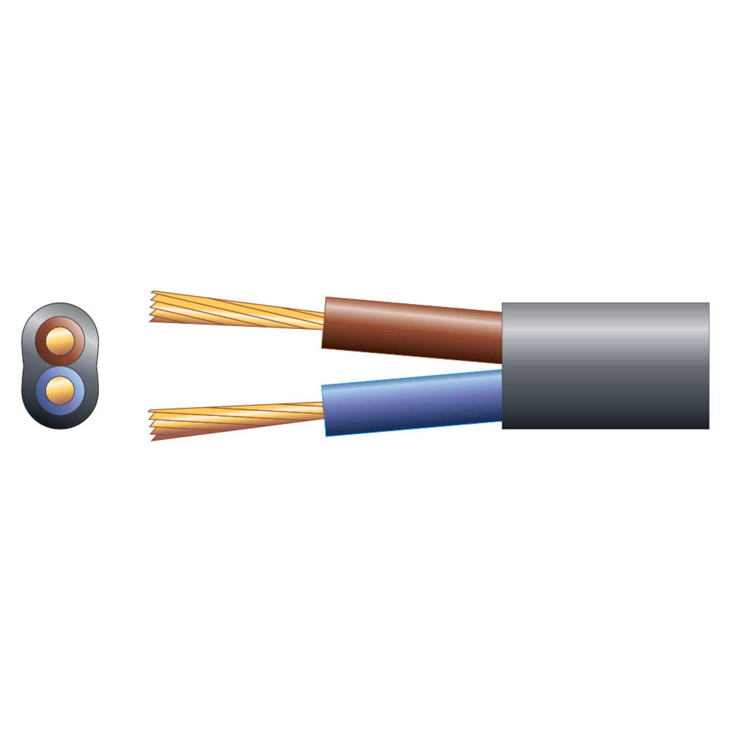 Mercury | Mains Electrical Cable 100 Metre Drum | Black | 2192Y 2 Core