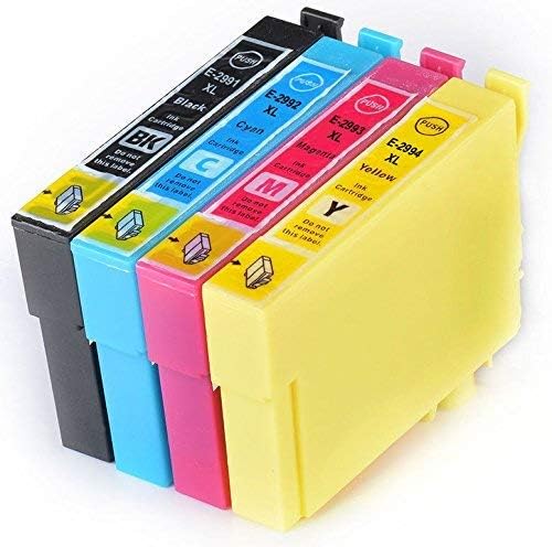 (4-pack) 29XL Compatible Non-OEM High Capacity Printer Ink Cartridges for Epson Expression Home XP-235, XP-245, XP-247, XP-335, XP-342 and XP-442 Printers with New Updated Chips