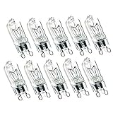 Pack of 10 60 Watt G9 Bi-Pin Halogen Bulb, 60-Watt 120-Volt Clear Halogen G9 Base Light Bulb