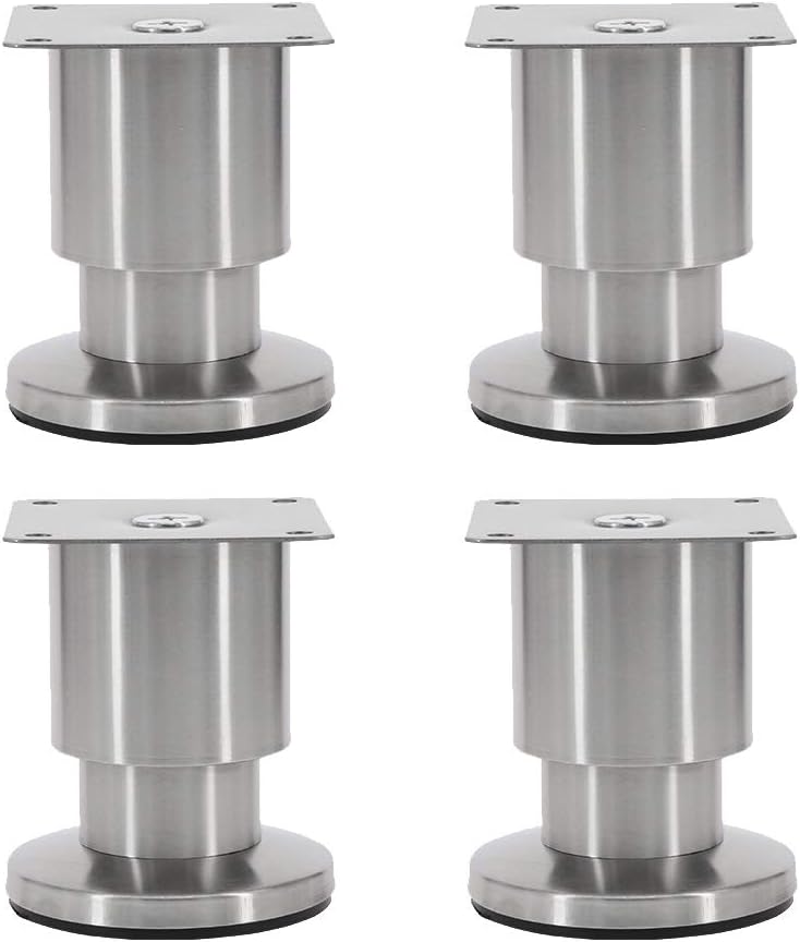 YXW Stainless Steel Furniture Legs(Set of 4),Load-Bearing Capacity 200kg/440Lbs,for Sofas TV Bathroom Cabinets DIY Furniture Support Legs(3/4/5/6inches)