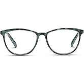 Peepers by PeeperSpecs Women's Bengal Cat-Eye Blue Light Blocking Reading Glasses, Green Tortoise
