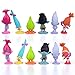 Evursua 12pcs Trolls Toys Poppy Troll Doll Mini Figures Cake Toppers for Kids Party Favor