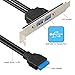 MOSTOP® 20pin Motherboard to Dual USB 3.0 Female with Back Panel [1.64Ft] Cable
