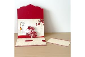 Tab Design with 4 Slots, Handmade from Premium Red Cardstock,Perfect Holiday Money Envelope for Family, Friends, Coworkers