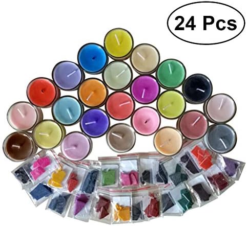 KAIMENG 24 Colors Candle Wax Dye Chips for Aromatherapy Candles DIY for (Candles Not Included)