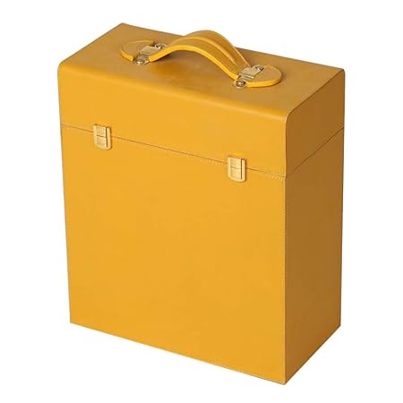 Magus Designs 3 Bottle Genuine Leather Case Crafted in Orange & Grey Suede Fabric Interior