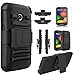 Moto E Case, Motorola Moto E Case, Starshop Full Protection Dual Layers Hybird Case with Kickstand and Locking Belt Swivel Clip Black