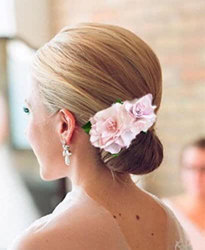 Amazon Com Bridal Floral Pink Hair Clip Bridesmaid Flower Girl