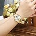 Top Plaza Women Fashion Gold Tone Circle Band Arabic Numeral Scale Bangle Cuff Dress Bracelet Watch