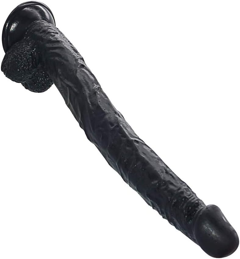 Female Utensils 15.74 Inch Reǎlistic Ď-Dîld`ɔ Natural Huge dǐck penǐs Wand for Women(Black)