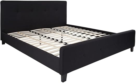 Offex OFX-467461-FF - Plataforma de Cama tapizada de Tela con Patas de