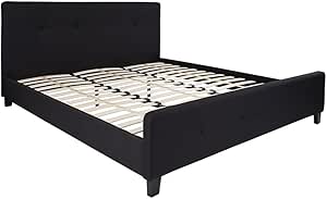 Offex OFX-467461-FF - Plataforma de Cama tapizada de Tela con Patas de