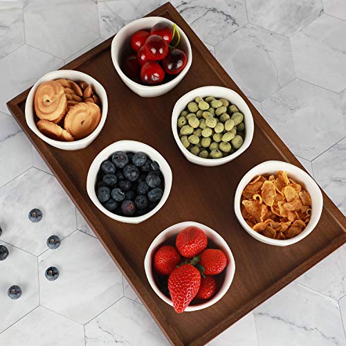 LEETOYI Ceramic Ramekins Souffle Dishes,Porcelain Ramekins - 8oz for Ramekin Set of 6,White - Thumbnail 4