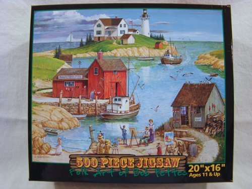 Folk Art of Bob Pettes 500 Piece Jigsaw Puzzle: Art on the Bay