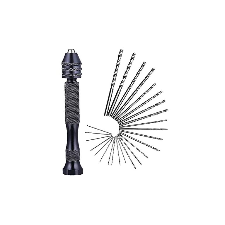 Download YYGJ DIY Mini Hand Drill Set 26pcs Twist Drill Bits Precision Pin Vise Mini Micro Hand Drill Bit ...