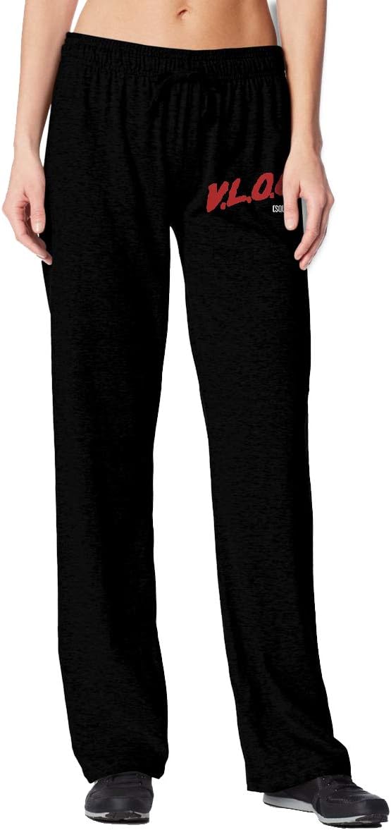 Women's Long Pants Women's Long Pants are Loose and Slim Dobrik & David's Vlog Classic Logo Black