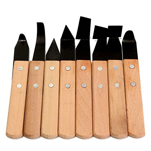 Lautechco 8 in 1 Wooden Handle Pottery Wheel Ceramic Tools Pottery Craft Carving Shaping Trimming Tools - Thumbnail 2