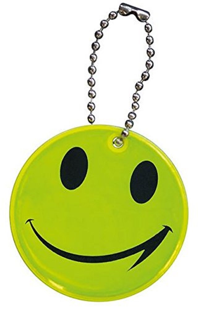 5 x Safety Pendants with Face for School bag/Backpack / Bag - Reflective Fluorescent Yellow