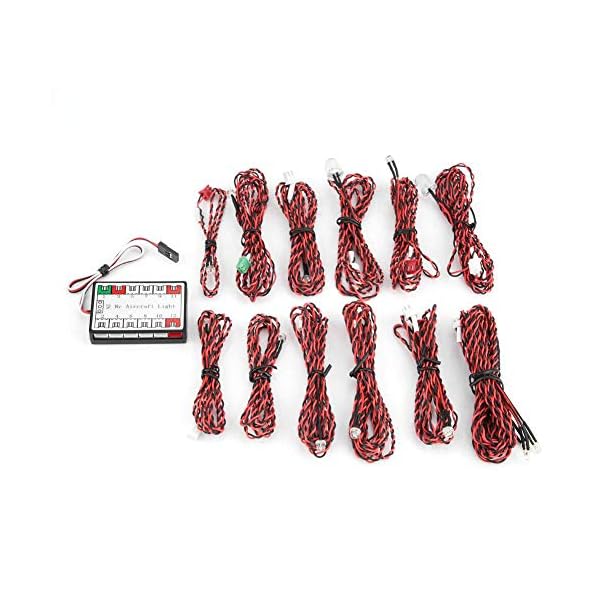 Qiterr Simuliertes Flugzeug LED Licht 14 LED Blinklicht Lampensystem für RC Flugzeuge Segelflugzeug