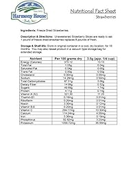 Armonía cámara Alimentos freeze-dried fresas, Sliced (2 oz, tamaño Quart Jar o 15 lb, Bulk Box)