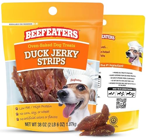 Beefeaters Duck Jerky Strips for Dogs 38oz, Oven-Baked High Protein Dog Treats…