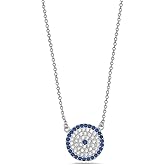 My Daily Styles 925 Sterling Silver Evil Eye Hamsa Necklace with CZ Pendant - Adjustable Length 16-18 Inches