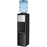 IKT Hot and Cold Top Load Water Cooler Dispenser, 3 or 5 Gallon with Child Safety Lock, Built-in Refrigerating Compressor, an