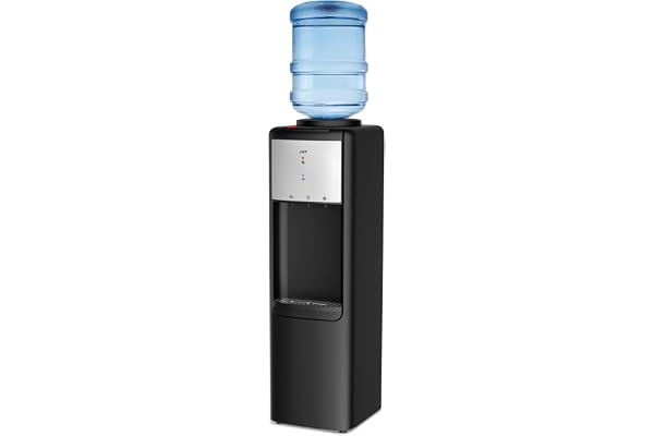 IKT Hot and Cold Top Load Water Cooler Dispenser, 3 or 5 Gallon with Child Safety Lock, Built-in Refrigerating Compressor, an