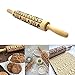 Wood Rolling Pins for Baking Embossed Professional Dough Roller for Cookies with Patterns(16.9