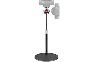 Etour Webcam Stand Ultra Thin Desk Heavy Base, Height Adjustable Compatible with Logitech Webcam C920, C922x,C922, Brio 4K, a