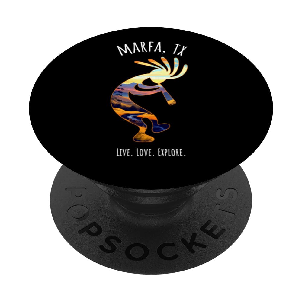 Marfa Texas USA Dancing Kokopelli Design PopSockets Swappable PopGrip