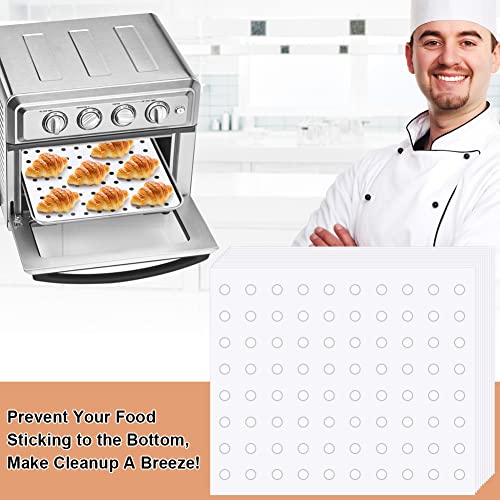 BYKITCHEN Air Fryer Oven Liner, 9x11 Inch, Perforated Rectangle Air Fryer Parchment Paper