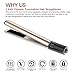 Flat Iron for Hair, GOOLEEN Professional 1 Inch Ceramic Tourmaline Hair Straightener, 2 in 1 Hair Curler and Straightener with 3D Floating Plates Dual Voltage Adjustable Temperature 255-450°F (Gold)