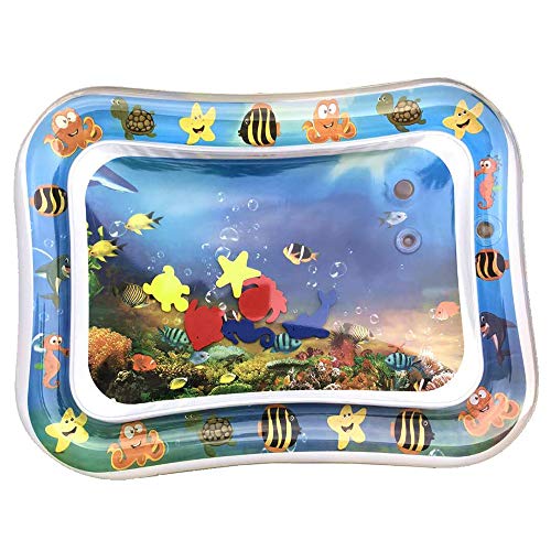 Inflatable Tummy Time Water Play Mat for Infants Toddlers, Premium Tummy Time Baby Water Mat,Fun Time Play Activity Your Baby's Stimulation Growth -Ocean World