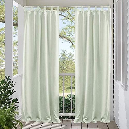UniEco Outdoor Curtain Garden Patio Balloon Curtains Blackout Curtains Waterproof Mildew Resistant for Pavilion Beach House, 1 Piece, 132x275cm, Creamy White