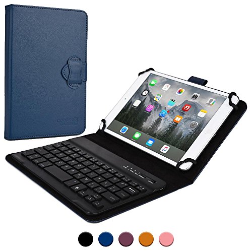 Samsung Galaxy Note 8.0 keyboard case, COOPER BACKLIGHT EXECUTIVE 2-in-1 Backlit LED Bluetooth Wireless Keyboard Leather Travel Cover Folio Portfolio Stand with 7 Colors GT-N5100 N5110 N5120 (Blue)