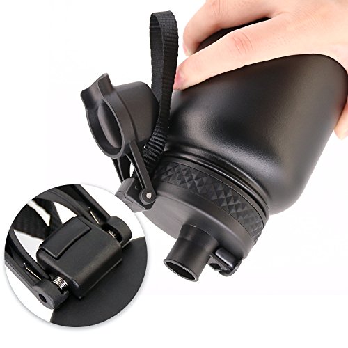 TOPOKO Quick Release Wide Mouth Lid Fits All Wide Mouth Bottles, Leakproof With Rope Handle