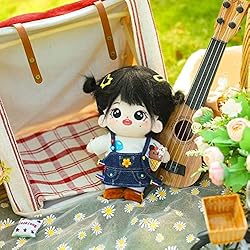 niannyyhouse 20cm Plush Doll Black Hair Girl