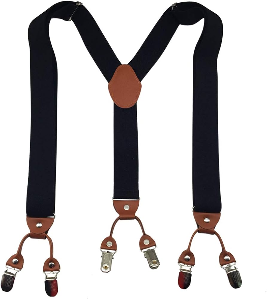 Mens Formal Dress Suspenders Wide Adjustable and Elastic Braces Y Shape