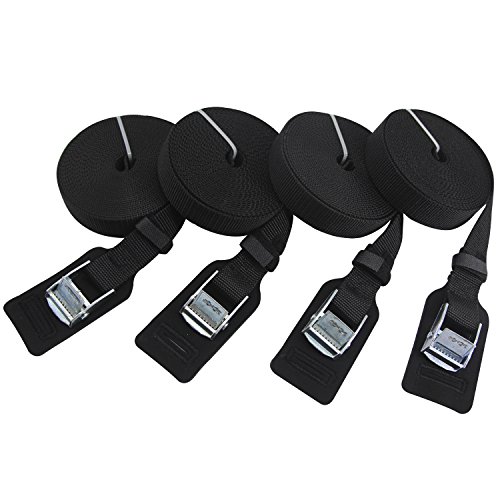 Boncas Sturdy 16-foot-by-1-inch Tie Down Strap Lashing Strap Cargo Tie-down Strap Padded Cam Lock Buckle, 4 Pack