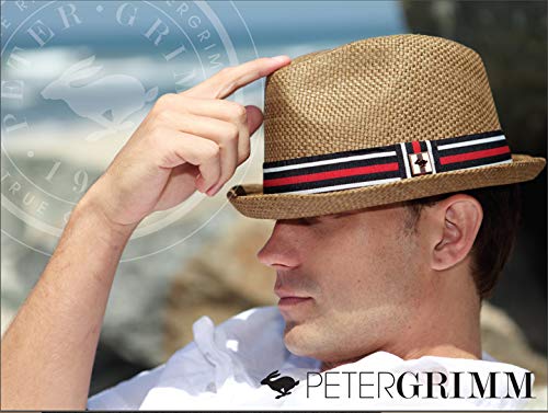 Peter Grimm Depp Natural Straw Fedora - Black (XXL)