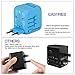 Upgraded Universal Travel Adapter, Castries All-in-one Worldwide Travel Charger Travel Socket, International Power Adapter with 4 USB Ports, AC Plug for Over 150 Countries, Travel Accessories, Blue