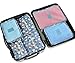 8 Set Packing Cubes for Suitcases Travel Packing Luggage Organizers Bags & Pouches for Clothes Accessories (Blue Flowers)