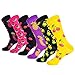 WEILAI Men's Cool Colorful Funny Novelty Crazy Combed Cotton Casual Dress Crew Socks Pack (Color 4)